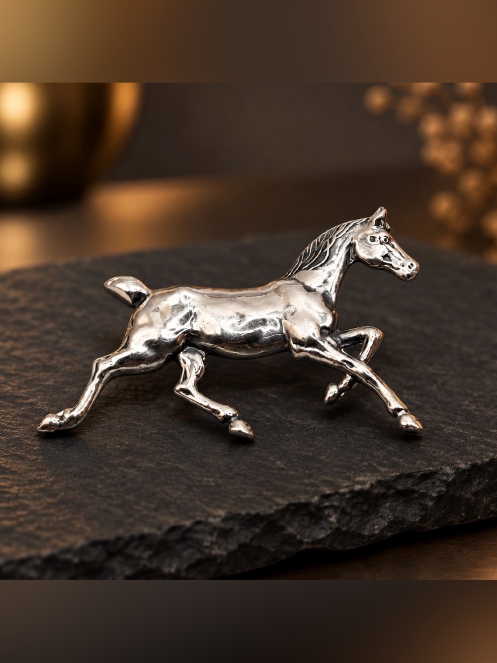 Vintage Beau Sterling Silver Horse Figurine brooch